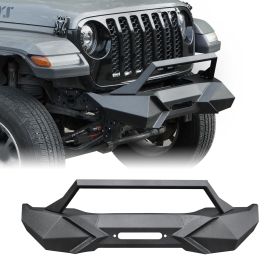X Style Front Bumper with Winch Plate Compatible with Wrangler JK (2007-2018) Heavy Duty Black Textured Manganese Steel Construction