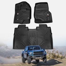 TPE All Weather Floor Mats Fit for Ford F150 2015-2025 (without fold flat storage) Waterproof Floor Liner for F150 Accessories 1st Floor Mats & 2