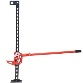 Heavy High Lift Farm Jack for Ratcheting Off Road (Color: Red & Black, Type: 48")